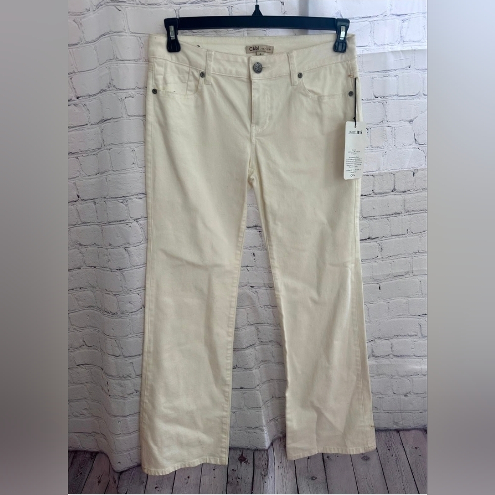 Cabi Jeans White Wide Leg Denim Pants Spring 2015